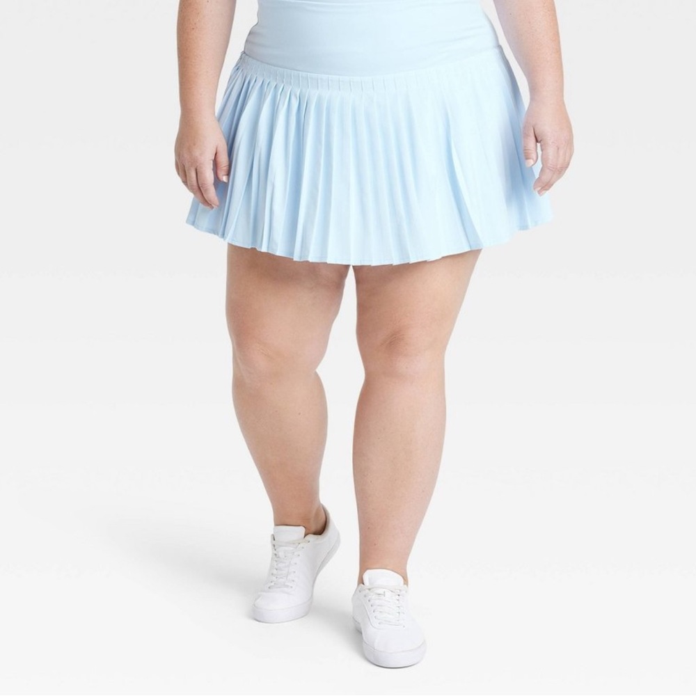All in Motion Women’s sz XXL Blue  High Rise Woven Pleated Skort built in Shorts